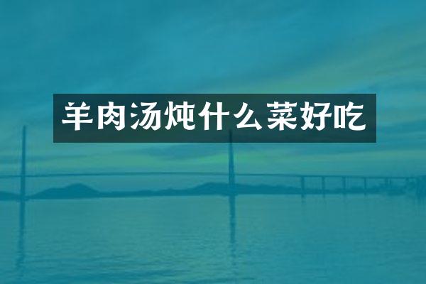 羊肉汤炖什么菜好吃