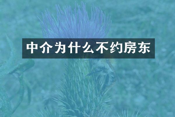 中介为什么不约房东