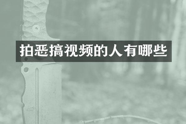 拍恶搞视频的人有哪些
