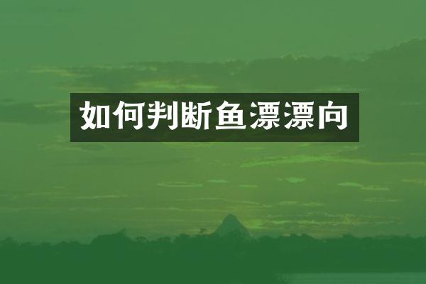 如何判断鱼漂漂向