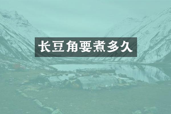 长豆角要煮多久