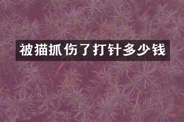被猫抓伤了打针多少钱