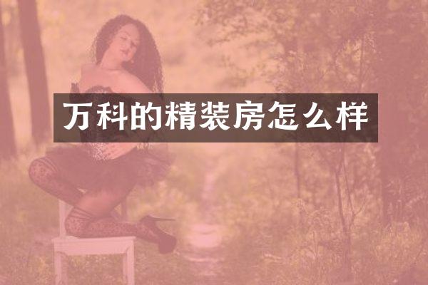 万科的精装房怎么样