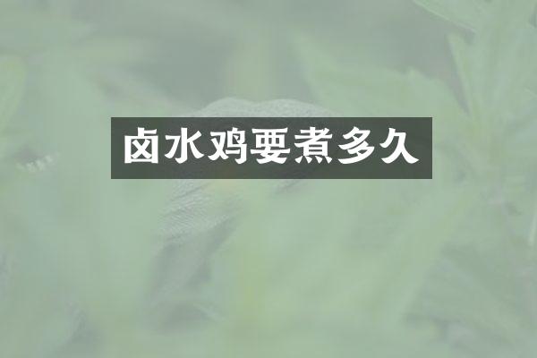 卤水鸡要煮多久