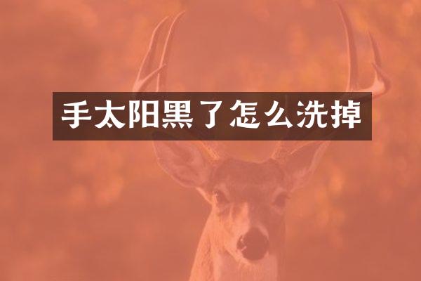 手太阳黑了怎么洗掉