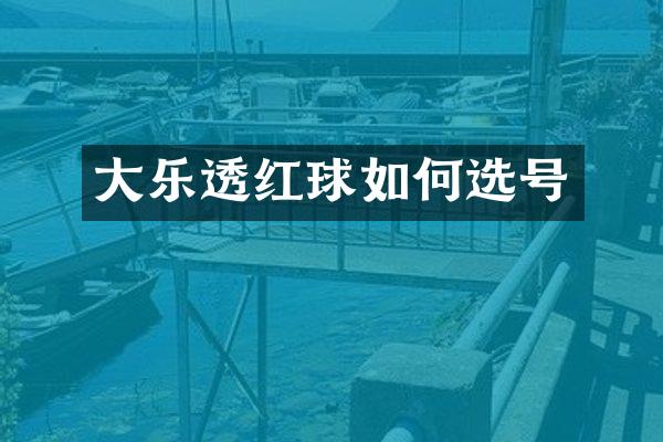 大乐透红球如何选号