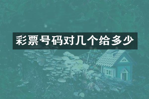 彩票号码对几个给多少
