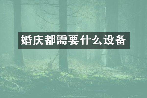 婚庆都需要什么设备