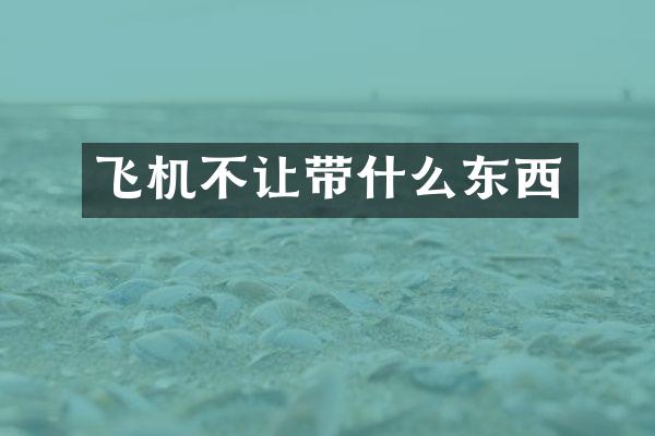 飞机不让带什么东西