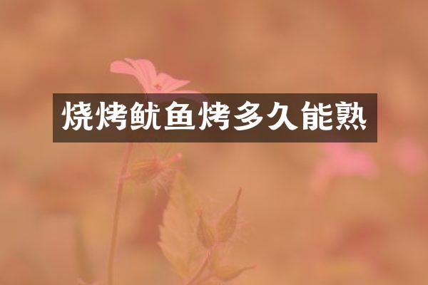 烧烤鱿鱼烤多久能熟