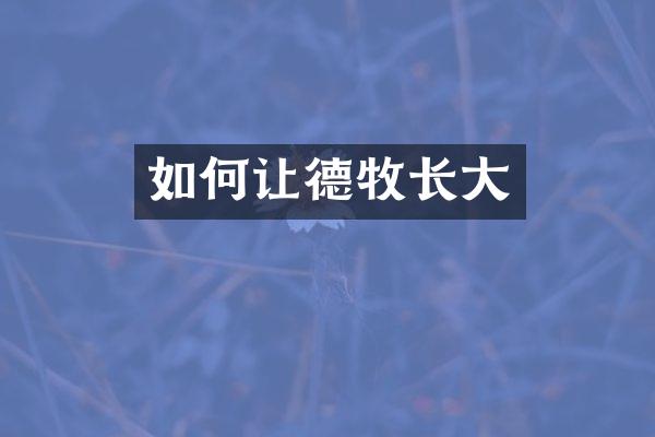 如何让德牧长大