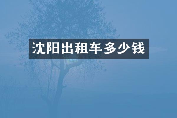 沈阳出租车多少钱