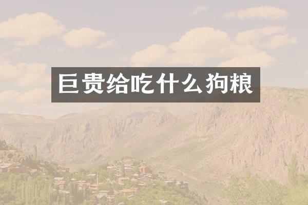 巨贵给吃什么狗粮