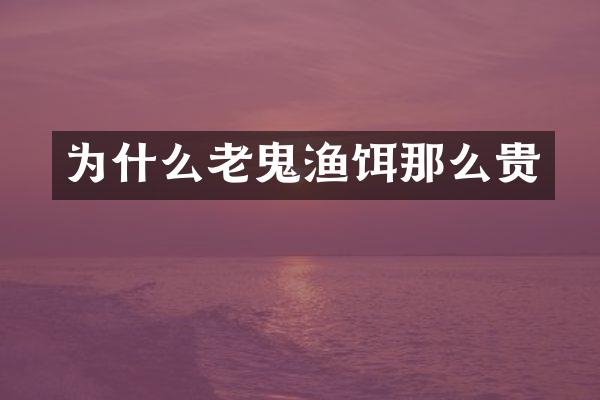 为什么老鬼渔饵那么贵