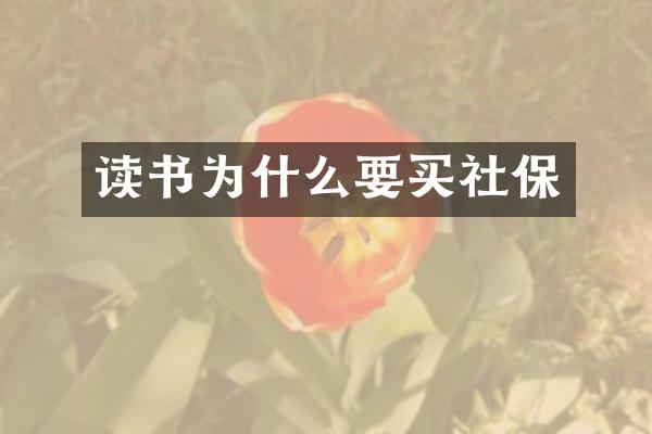 读书为什么要买社保