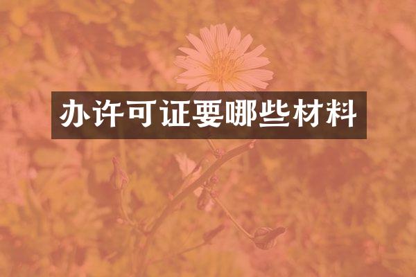 办许可证要哪些材料