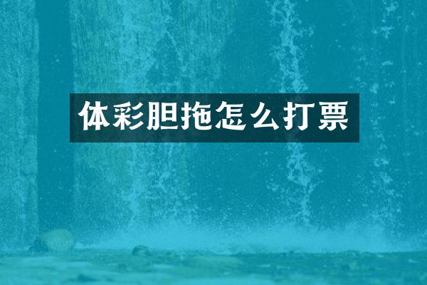 体彩胆拖怎么打票