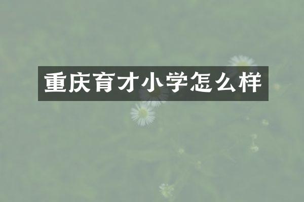 重庆育才小学怎么样