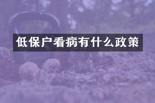 低保户看病有什么政策