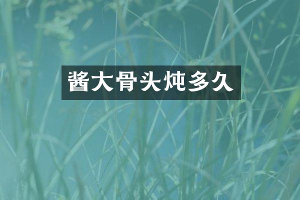 酱大骨头炖多久