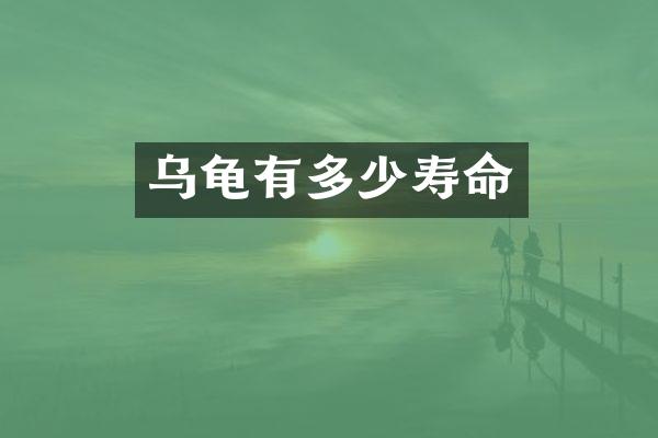 乌龟有多少寿命