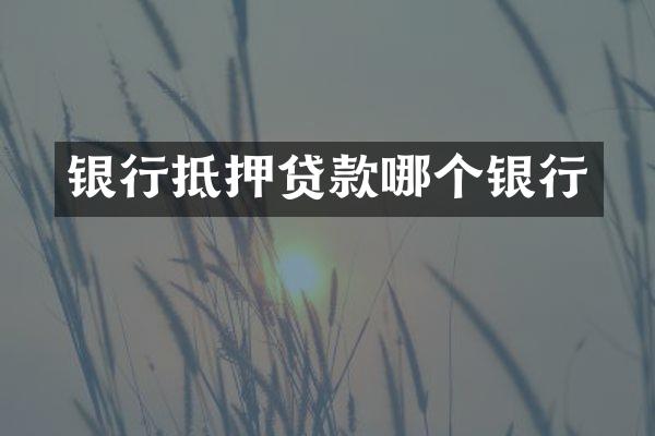 银行抵押贷款哪个银行