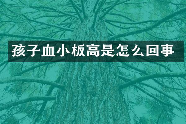 孩子血小板高是怎么回事