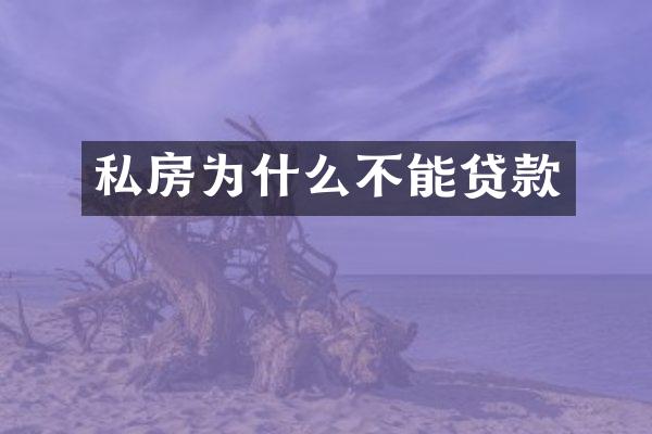 私房为什么不能贷款