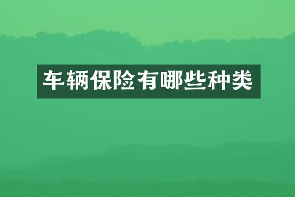 车辆保险有哪些种类