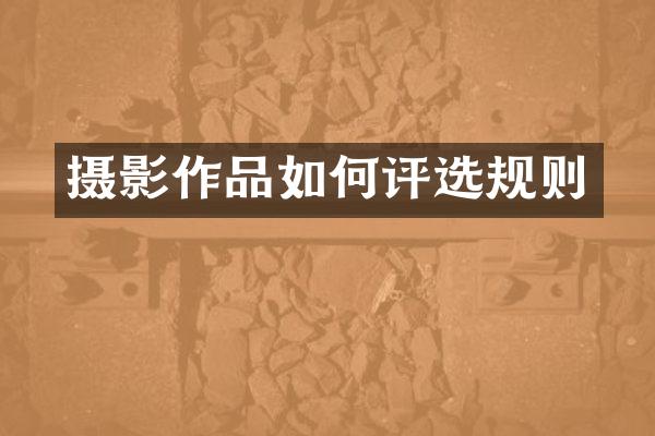 摄影作品如何评选规则