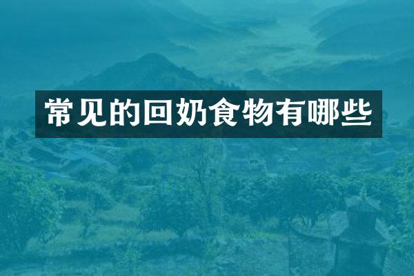 常见的回奶食物有哪些