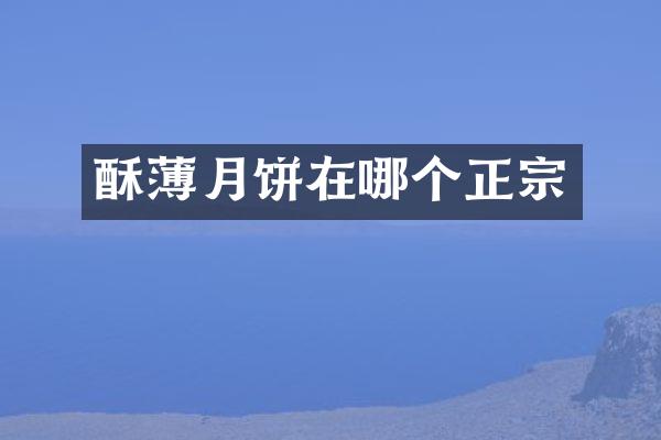 酥薄月饼在哪个正宗