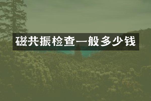 磁共振检查一般多少钱