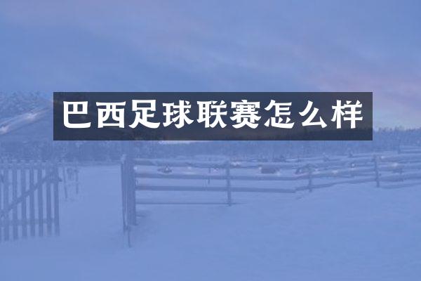 巴西足球联赛怎么样