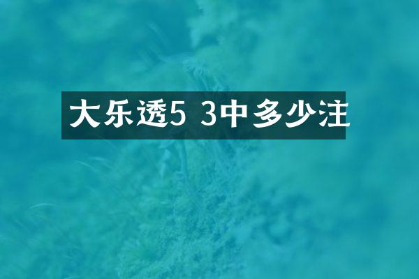 大乐透5 3中多少注