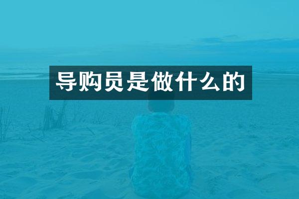 导购员是做什么的