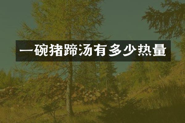 一碗猪蹄汤有多少热量