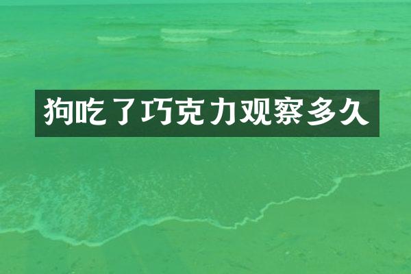 狗吃了巧克力观察多久
