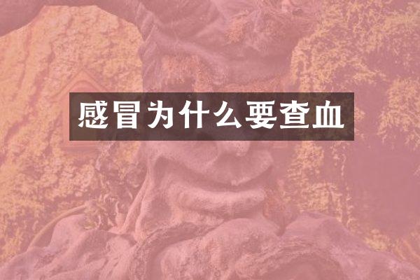 感冒为什么要查血