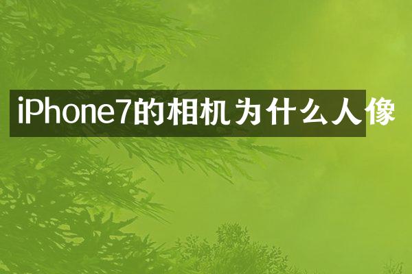iPhone7的相机为什么人像