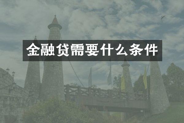 金融贷需要什么条件