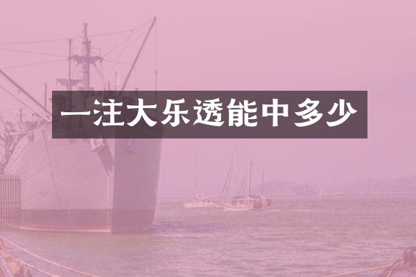 一注大乐透能中多少