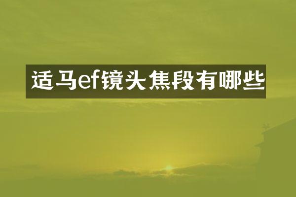 适马ef镜头焦段有哪些