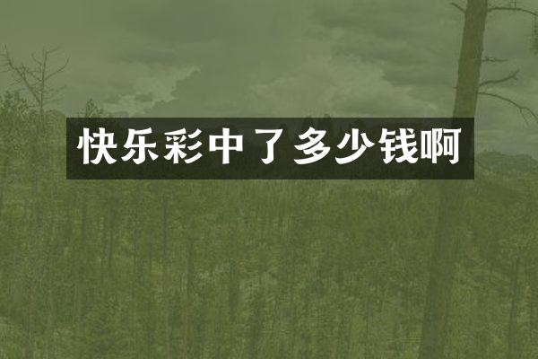 快乐彩中了多少钱啊