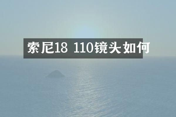 索尼18 110镜头如何