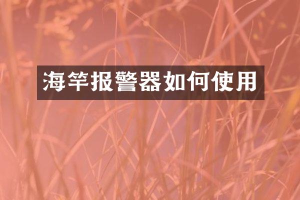 海竿报警器如何使用