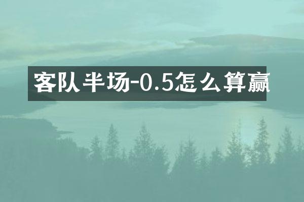 客队半场-0.5怎么算赢