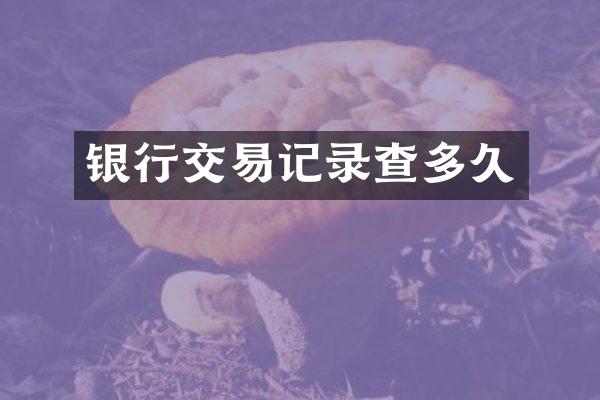 银行交易记录查多久