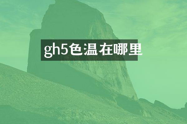 gh5色温在哪里