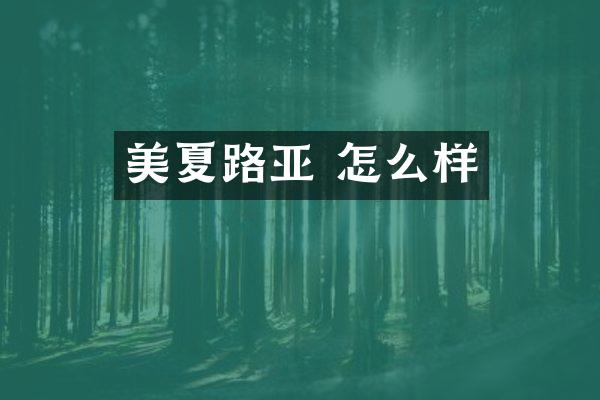 美夏路亚 怎么样
